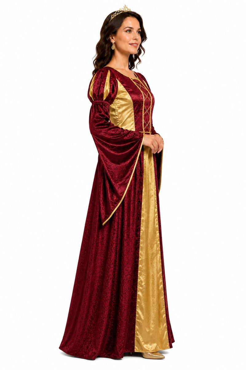 Burgfräulein Kostüm "Prinzessin Helena" für Damen | Rot Gold
