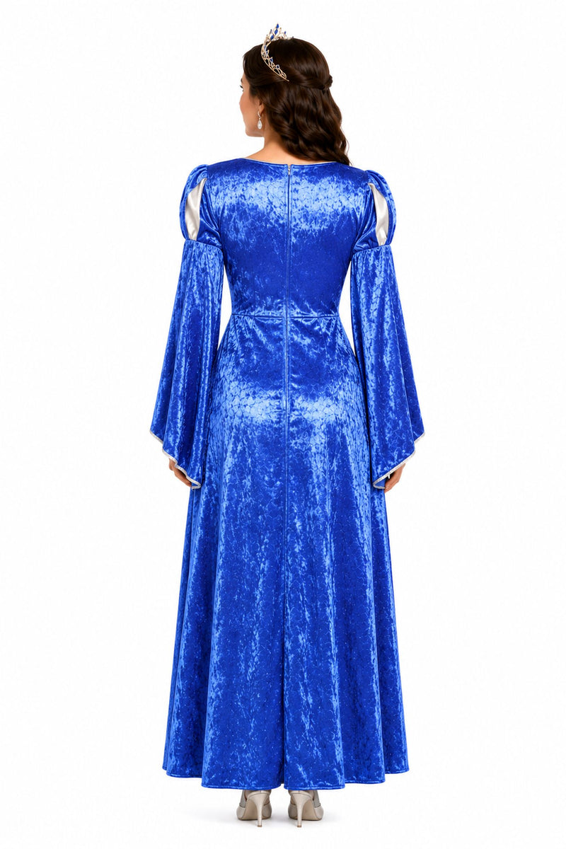 Burgfräulein Kostüm "Prinzessin Helena" für Damen | Blau Silber