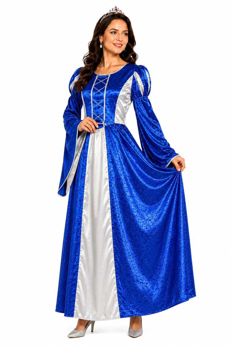 Burgfräulein Kostüm "Prinzessin Helena" für Damen | Blau Silber