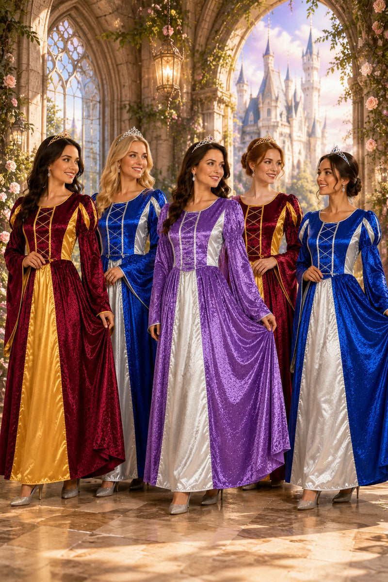 Burgfräulein Kostüm "Prinzessin Helena" für Damen | Lila Silber