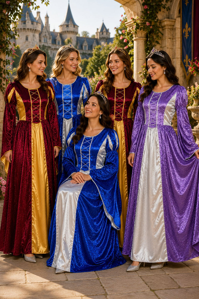 Burgfräulein Kostüm "Prinzessin Helena" für Damen | Lila Silber