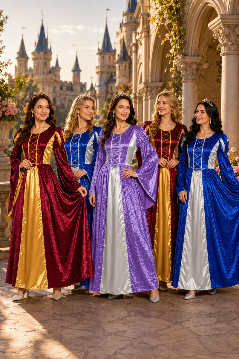 Burgfräulein Kostüm "Prinzessin Helena" für Damen | Blau Silber