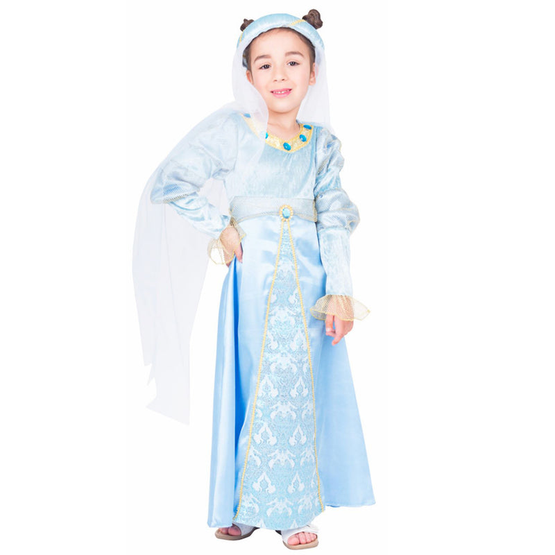 Burgfräulein Kostüm "Lady Anora" für Mädchen | Hellblau