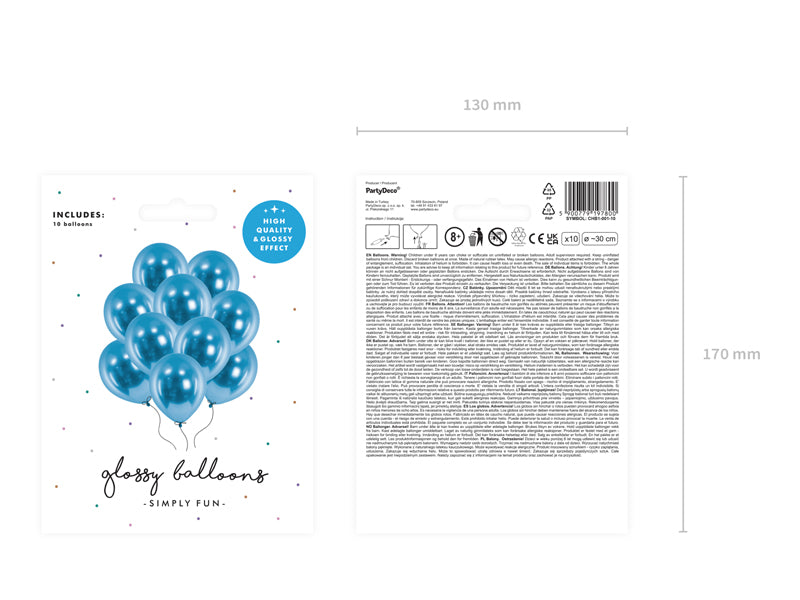 50 Stk. Luftballon Ø30cm "Uni Glossy" | Blau