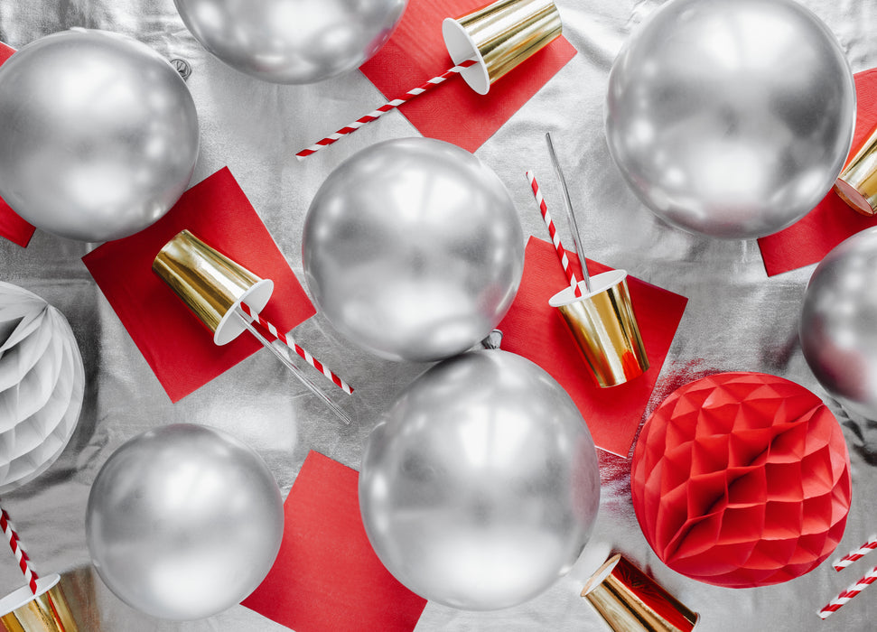 50 Stk.  Luftballon Ø30cm "Uni Glossy" | Silber