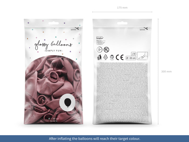 50 Stk.  Luftballon Ø30cm "Uni Glossy" | Rosegold