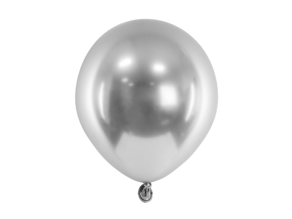 50 Stk. Luftballon Ø12cm "Uni Glossy" | Silber