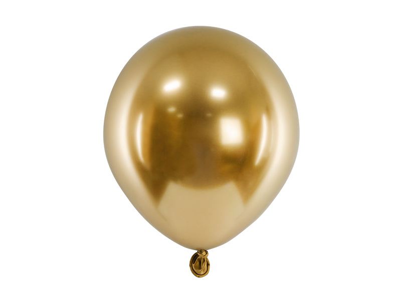 50 Stk. Luftballon Ø12cm "Uni Glossy" | Gold