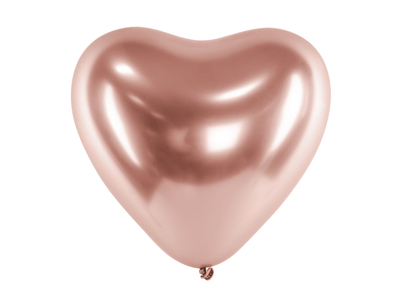 50 Stk. Herz Luftballon Ø30cm "Glossy" | Rosegold