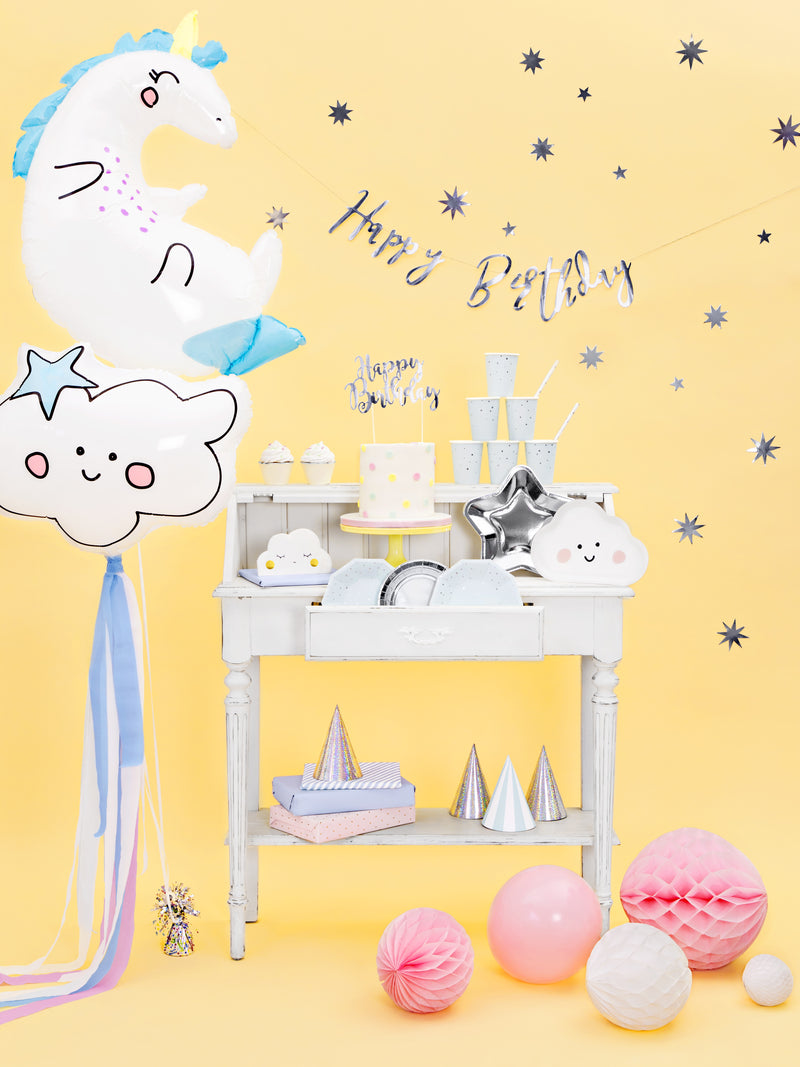PartyHut Holographic Silber 6Stk.