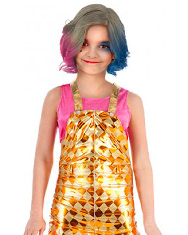 Clown "Harley" Verrückte Schurkin Kostüm für Mädchen | Gold Rosa