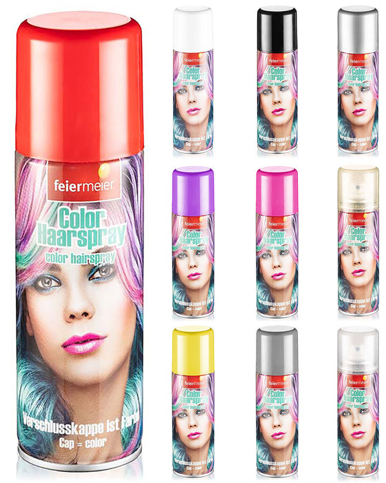 Feiermeier Color Haarspray - Farbwahl | Farbspray - Karneval Halloween Festivals