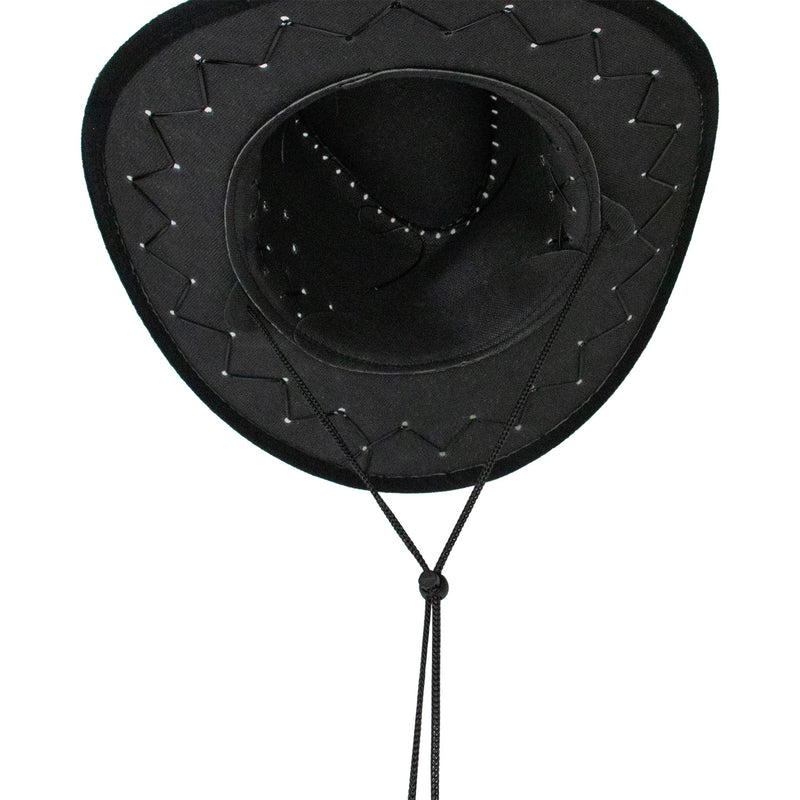 Cowboy Kostümset 9-tlg. 414044 | Schwarz - Cowboyhut Halstuch Bärte