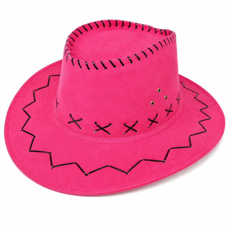 Kinder Cowboyhut mit Ziernähten | Pink | Western Hut