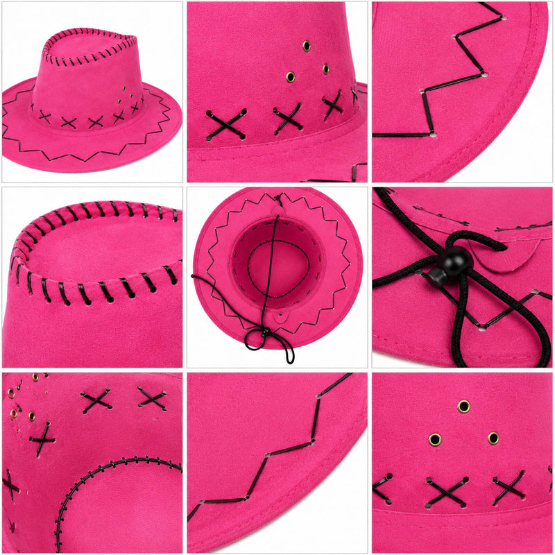 Kinder Cowboyhut mit Ziernähten | Pink | Western Hut