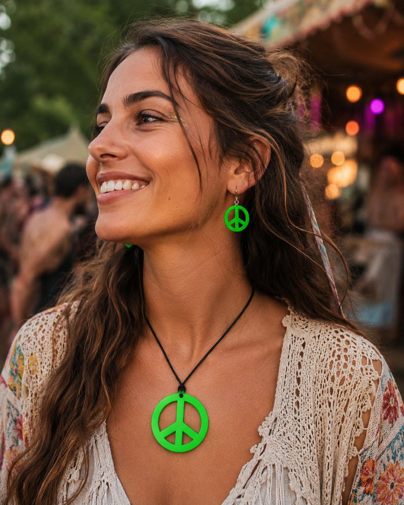 Hippie Peace Schmuck Set 3-tlg. | Grün