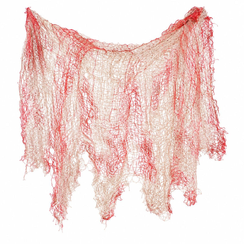 Dekostoff Lumpenstoff 190 * 76 cm - Halloween Dekoration | Blutig Rot