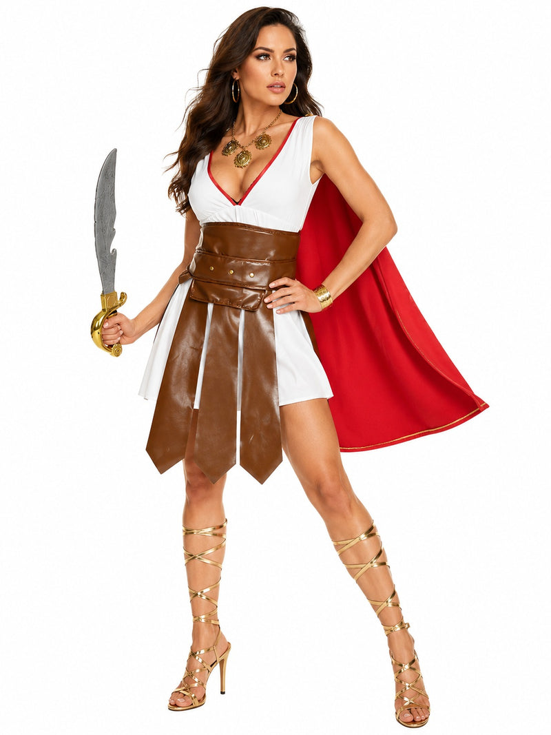 Gladiatorin Giulia Damen Kostüm Römerin mit Cape und Gürtel