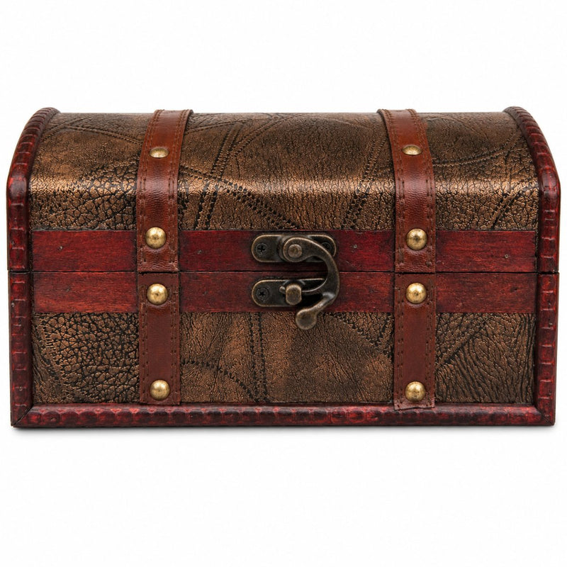Schatzkiste Holz Piratentruhe Geschenkbox Aufbewahrungsbox 24 cm