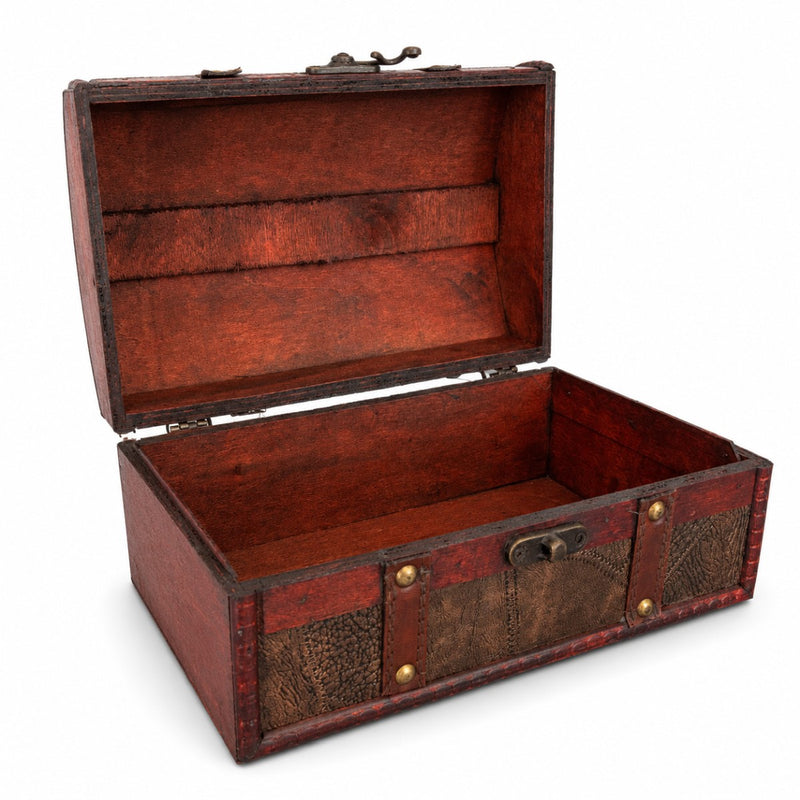 Schatzkiste Holz Piratentruhe Geschenkbox Aufbewahrungsbox 24 cm