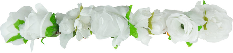 Brautschleier Haarkranz Talia mit Blumen und Blättern - Weiß / Mehrfarbig