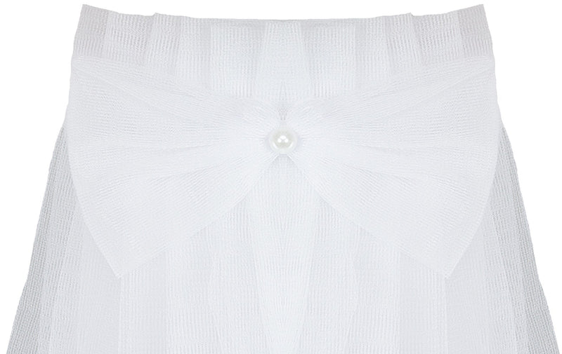 Brautschleier Haarkranz Novalie mit Spitze und Strass - Weiß