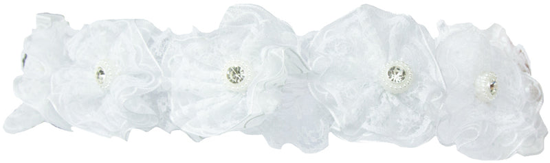 Brautschleier Haarkranz Novalie mit Spitze und Strass - Weiß