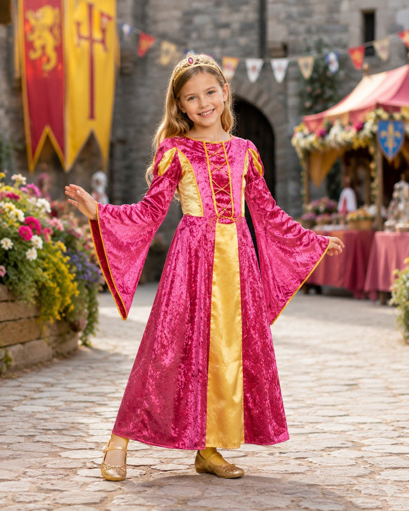 Burgfräulein Kostüm "Prinzessin Helena" für Mädchen | Pink Gold