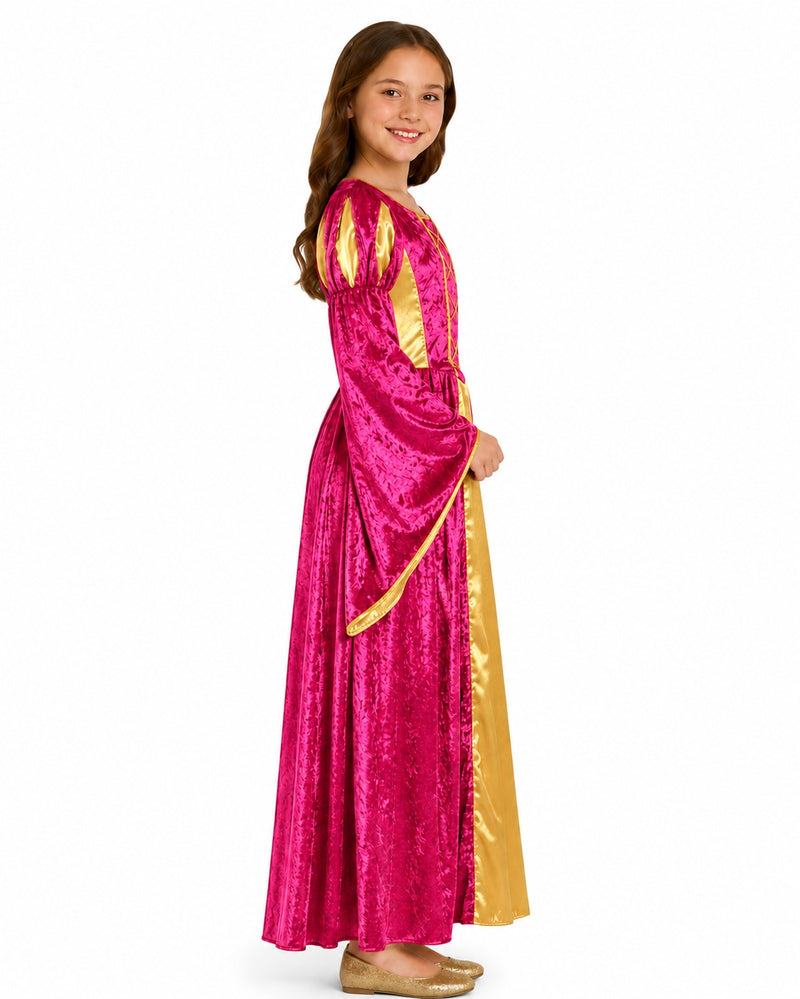 Burgfräulein Kostüm "Prinzessin Helena" für Mädchen | Pink Gold