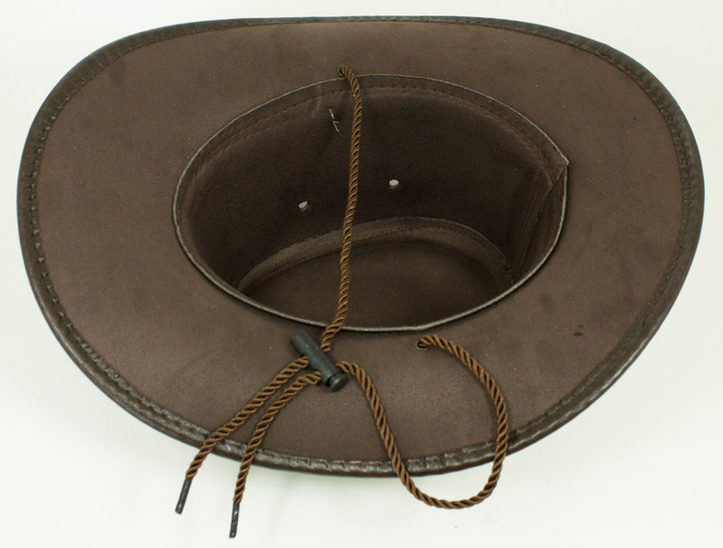 Cowboyhut John im Lederlook zum Western Kostüm - Braun