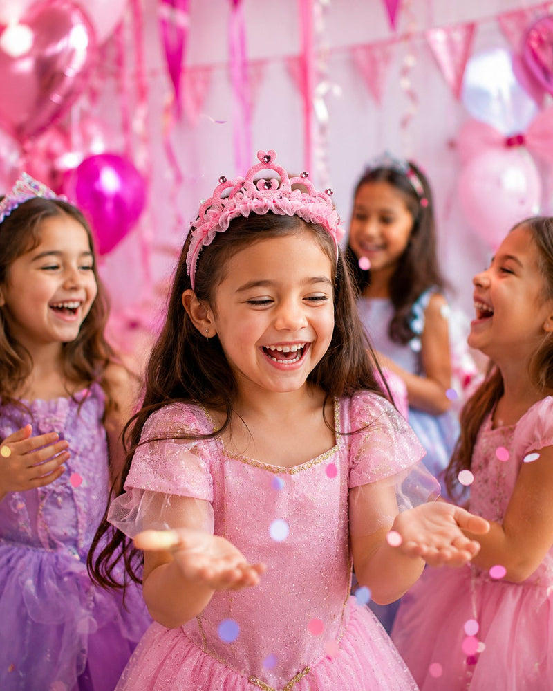 Haarreif mit Diadem zum Prinzessin Kostüm | Rosa