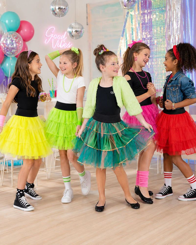 Fantasie Kostüm Petticoat Tüllrock für Mädchen - Neon Gelb