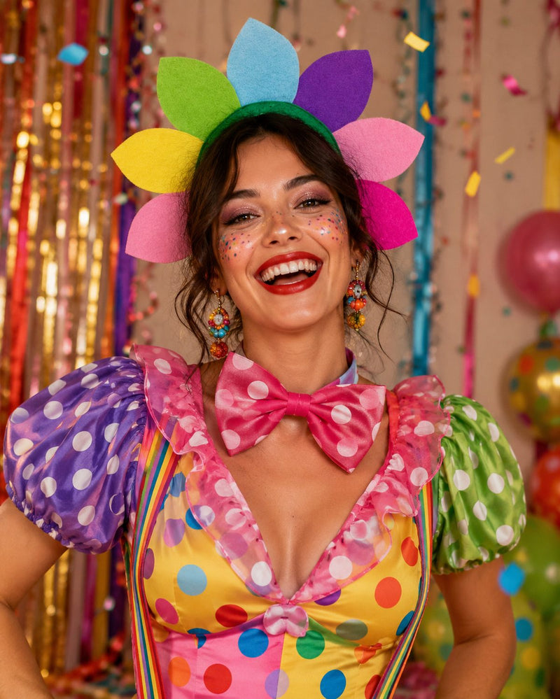 Haarreif mit bunten Blüten zum Blumen Kostüm | Regenbogen