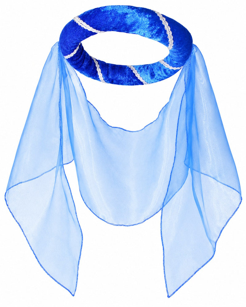 Mittelalter Haarband „Helena“ mit Schleier für Damen | Blau
