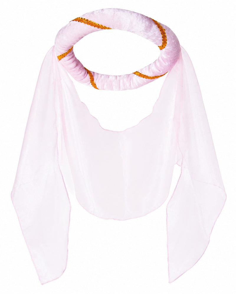 Mittelalter Haarband „Helena“ für Mädchen | Rosa Gold mit Schleier