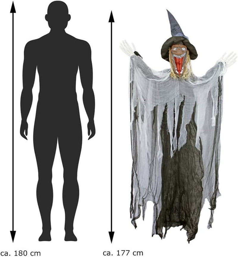 Halloween Dekoration Grusel Hexe - 170 cm | Hängefigur Geist