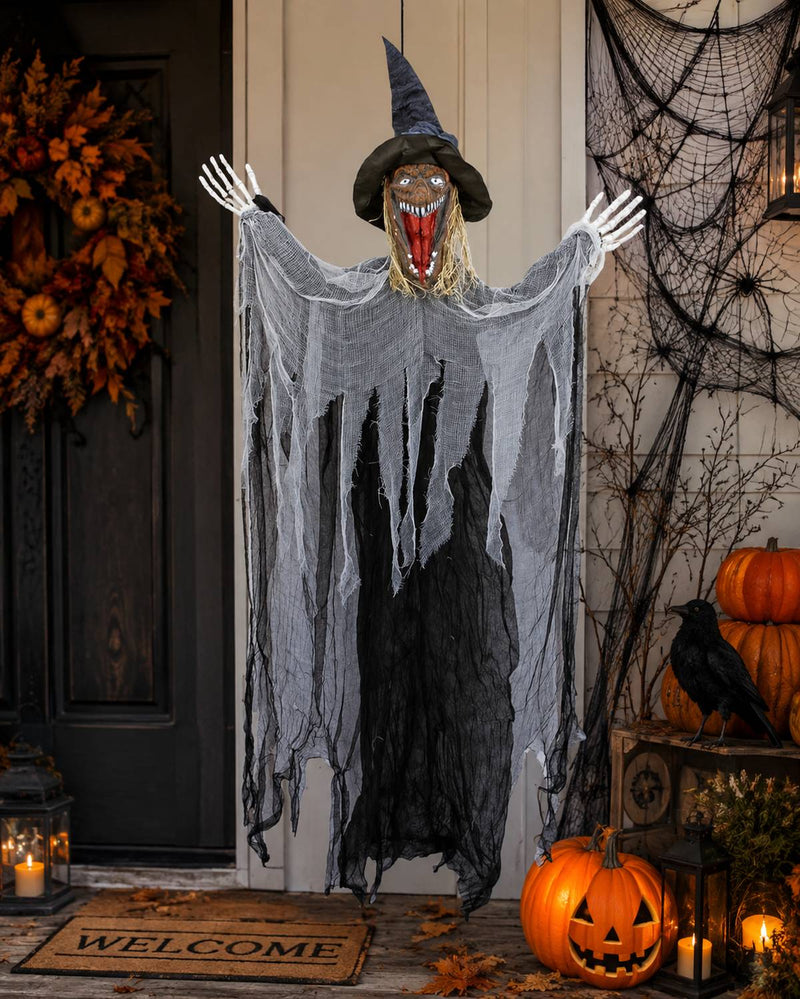 Halloween Dekoration Grusel Hexe - 170 cm | Hängefigur Geist