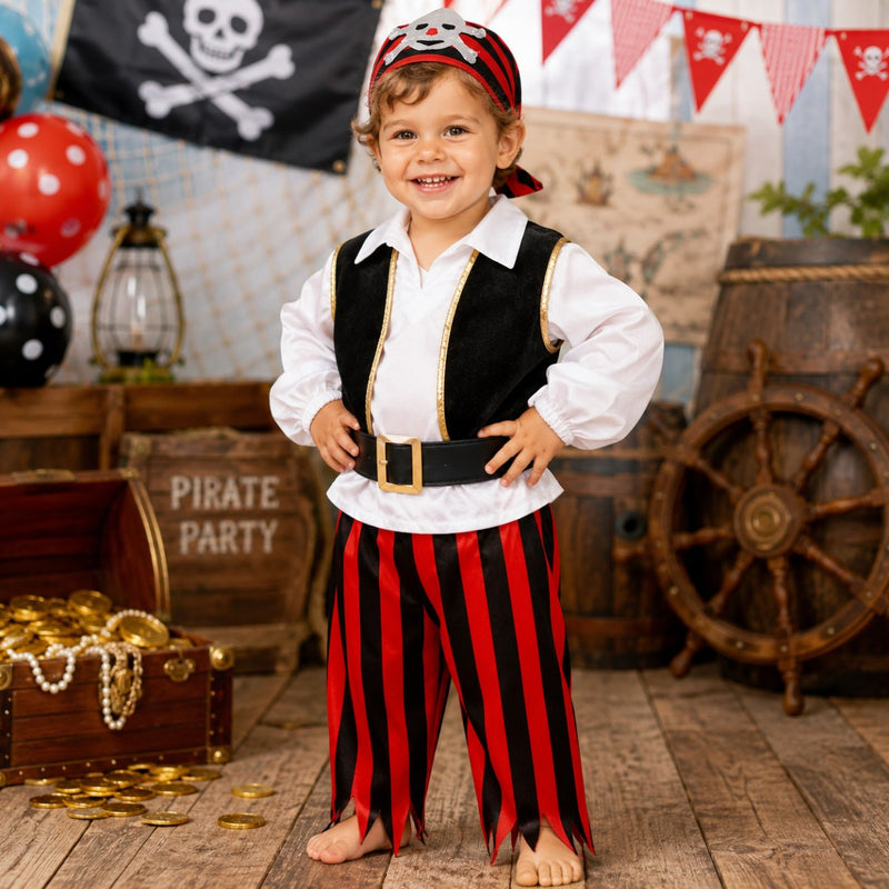Baby Piraten Kostüm | Seeräuber Anzug mit Bandana