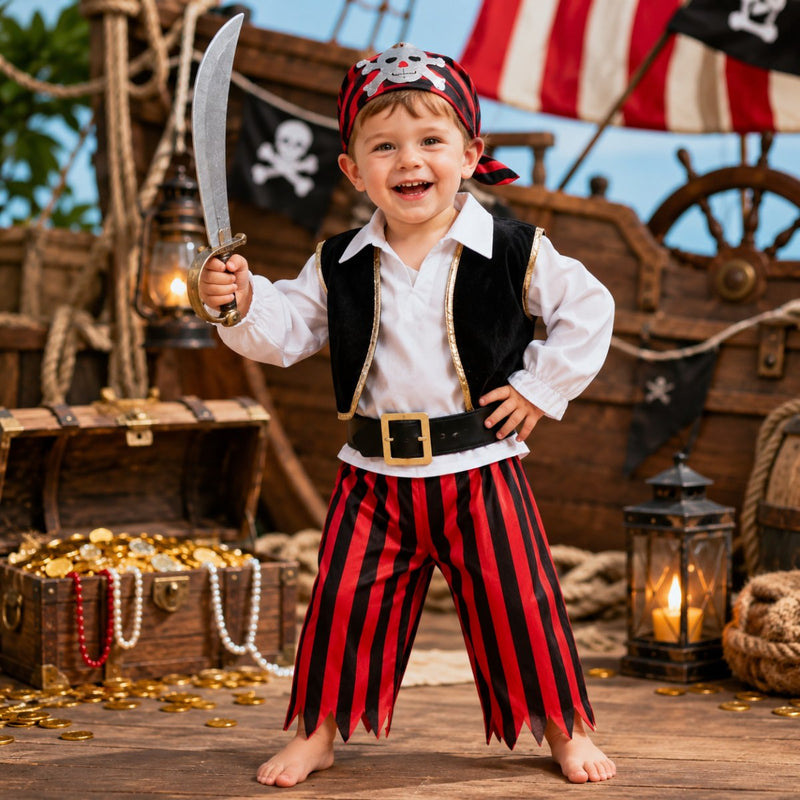 Baby Piraten Kostüm | Seeräuber Anzug mit Bandana