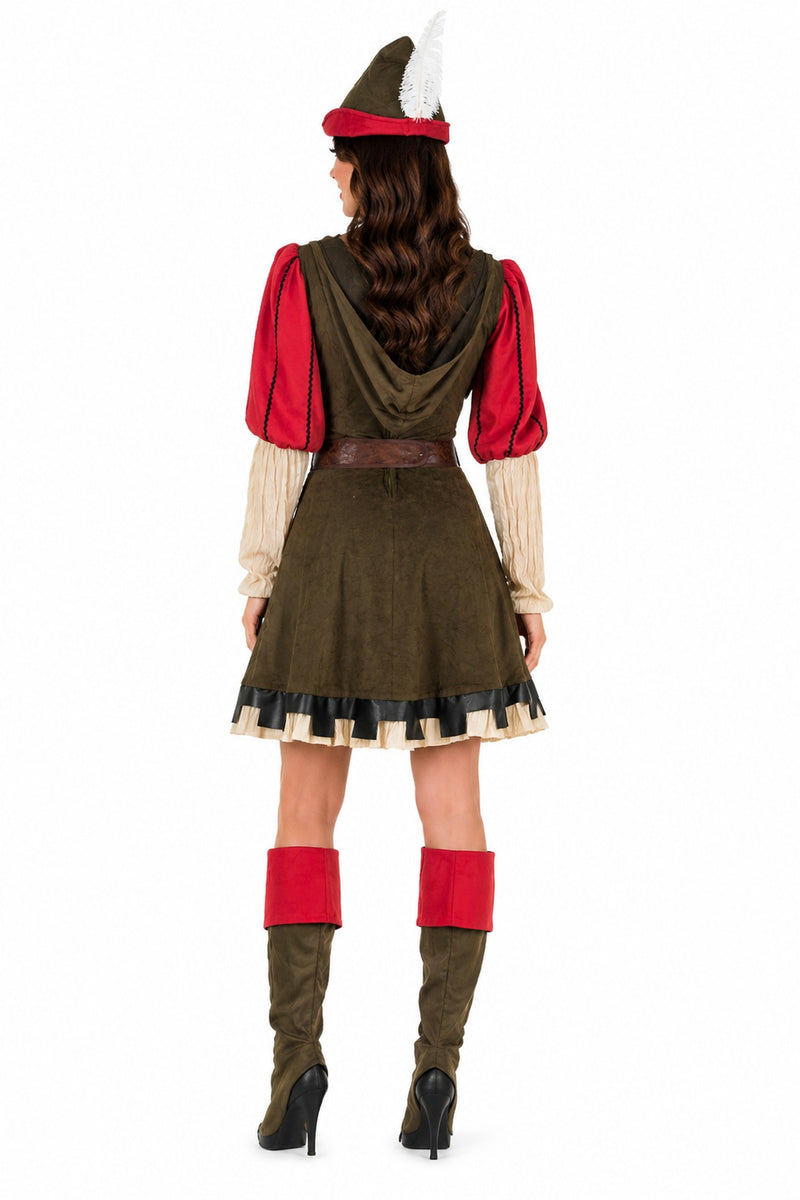 Robin Hood Kostüm "Lady Marian" für Damen | Grün Rot