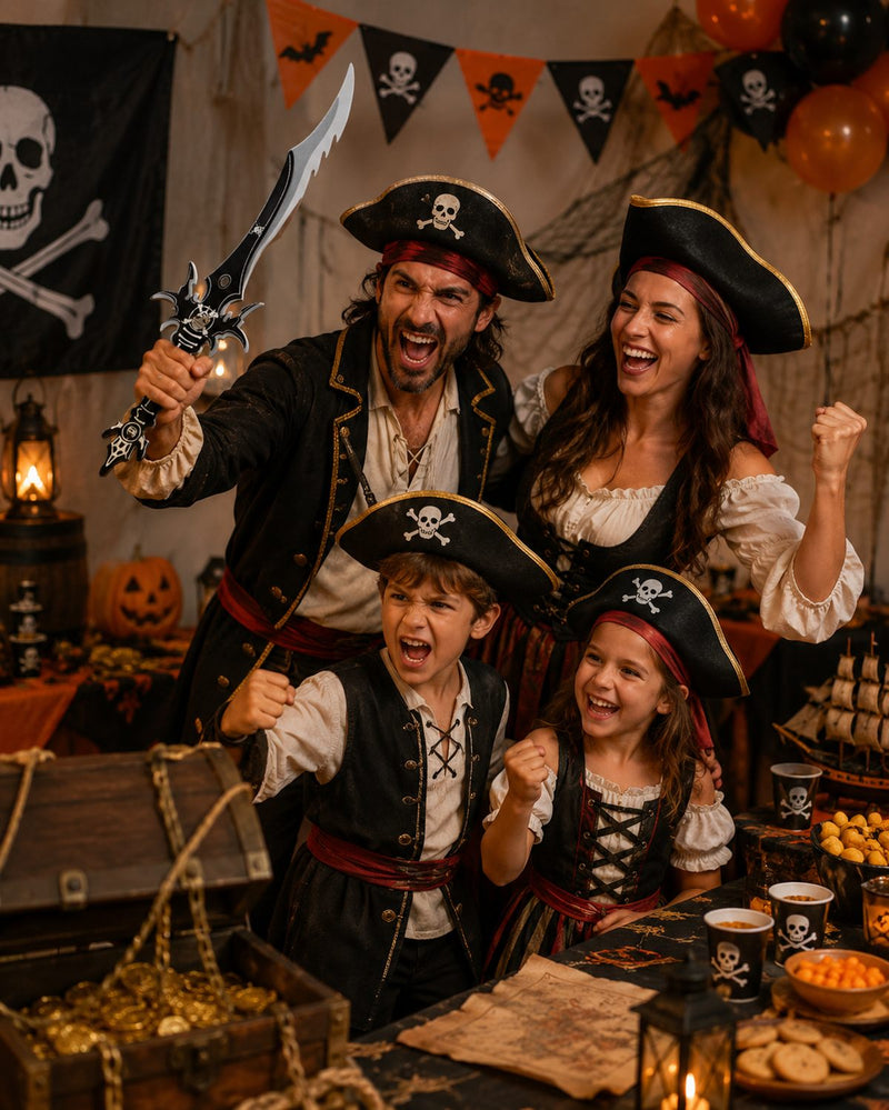 Schaumstoff Piratenschwert 66 cm – Gezackter Piratensäbel Schwarz Grau