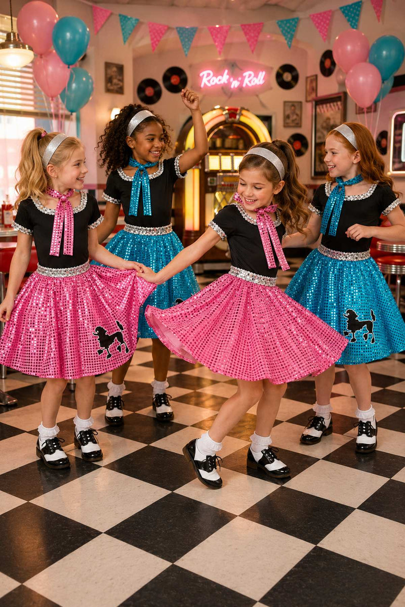 50er Jahre Kostüm "Sweety Lou" für Mädchen | Blau