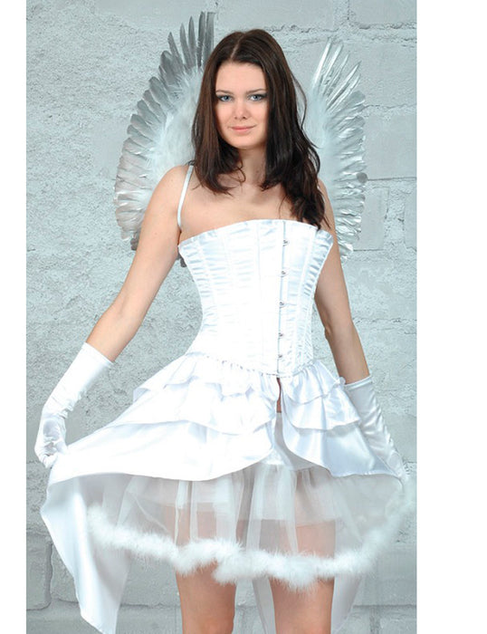 Burlesque Kostüm Rock für Damen - Weiß | Minirock mit Federbesatz