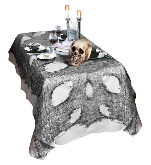 Dekostoff Lumpenstoff 300 x 60 cm - Halloween Dekoration | Schwarz