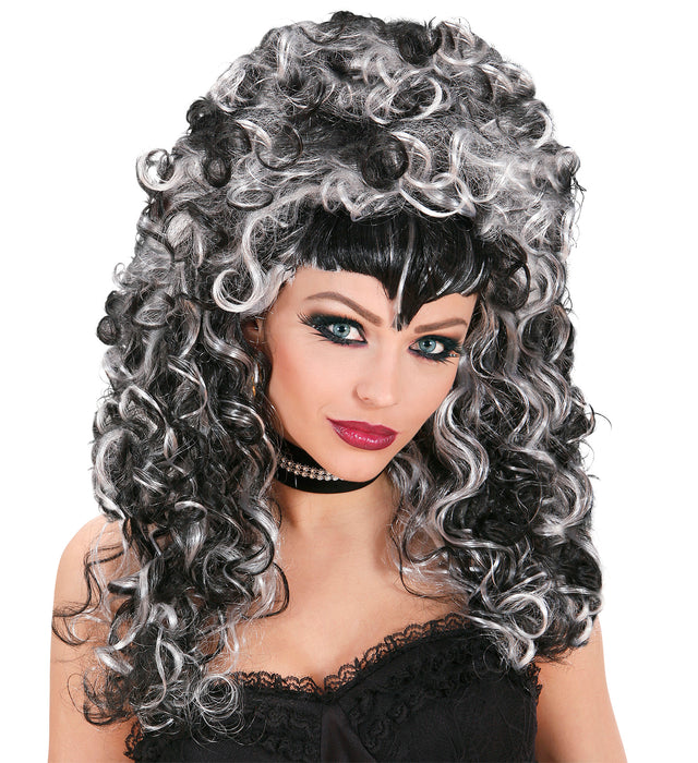 Damen Perücke "Evilicious" | Schwarz Grau - Halloween Vampir