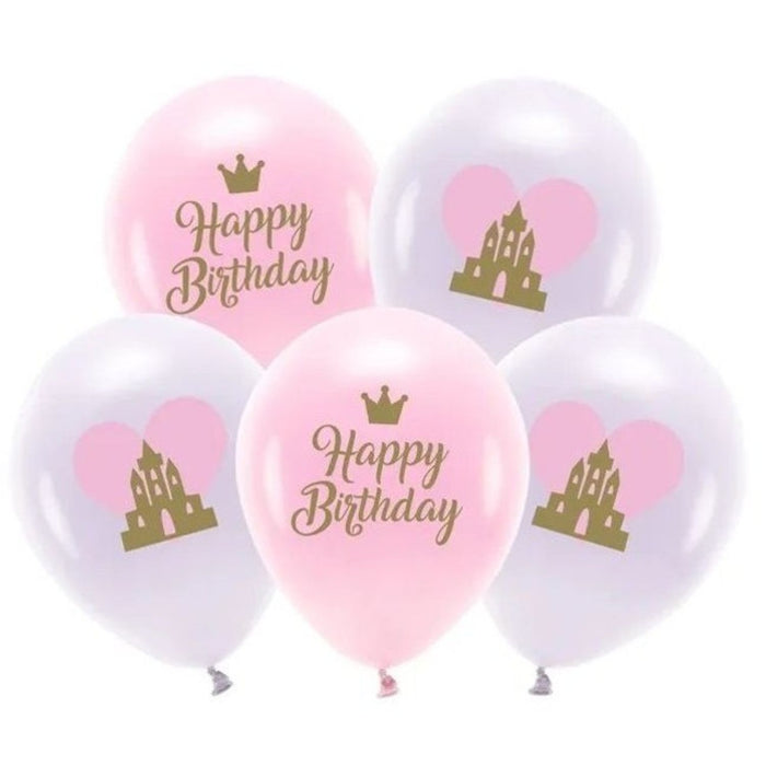 5 Stk. Luftballon Ø33cm Öko "Happy Birthday" | Mix