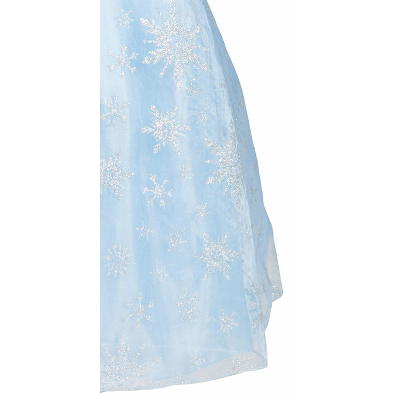 Eisprinzessin Kostüm "Anna" für Mädchen - Blau Weiß | Eiskönigin Glitzerkostüm mit Eiskristallen