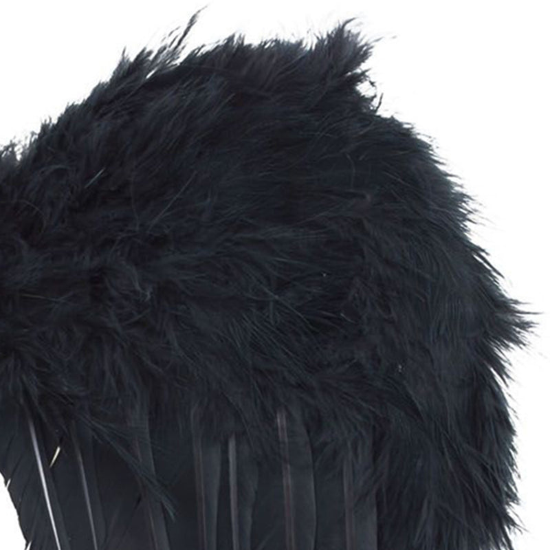 Engelsflügel für Kinder 33 x 34 cm | Schwarz - Federn