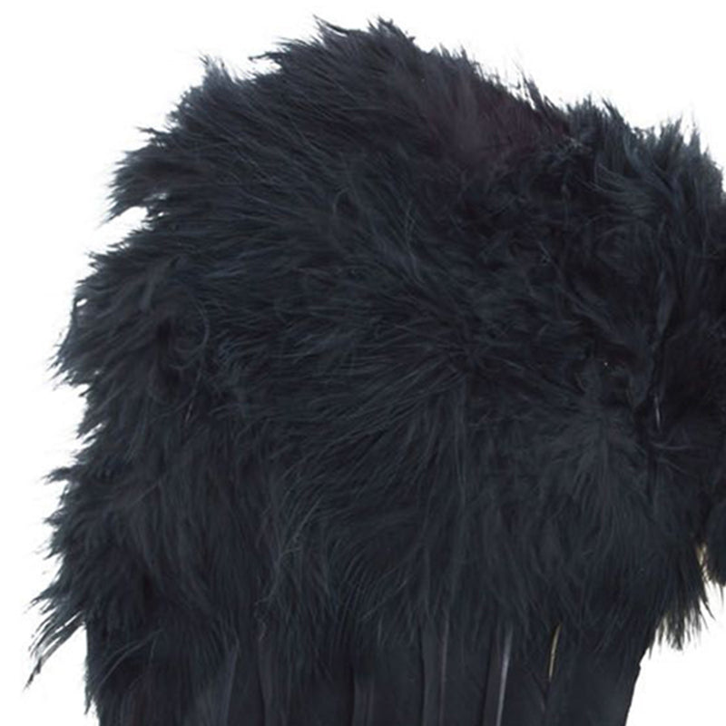 Engelsflügel für Kinder 33 x 34 cm | Schwarz - Federn