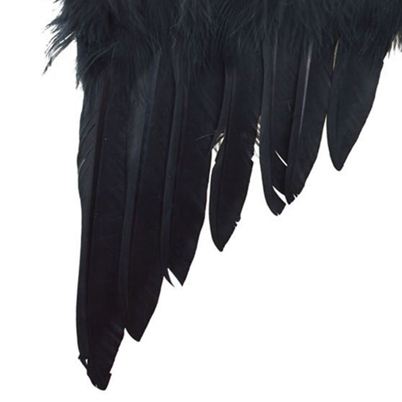 Engelsflügel für Kinder 33 x 34 cm | Schwarz - Federn